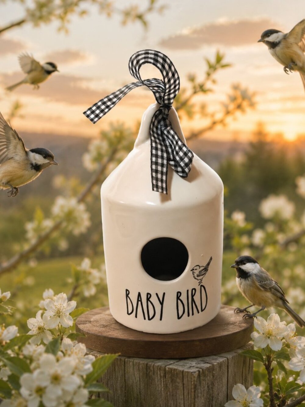 Rae Dunn BABY BIRD Birdhouse Ceramic Pottery Small Farmhouse white classic